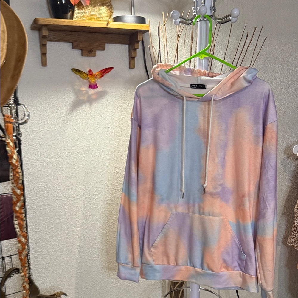 ROMWE Pastel Tie-Dye Hoodie